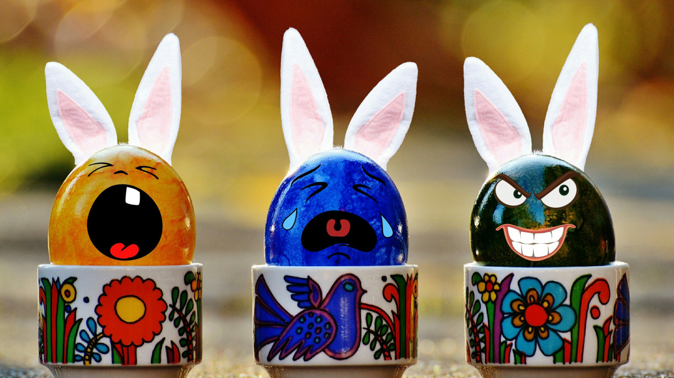 Easter Egg, Rabbit, Rabbits and Hares, Easter, Easter Bunny. Wallpaper in 1366x768 Resolution