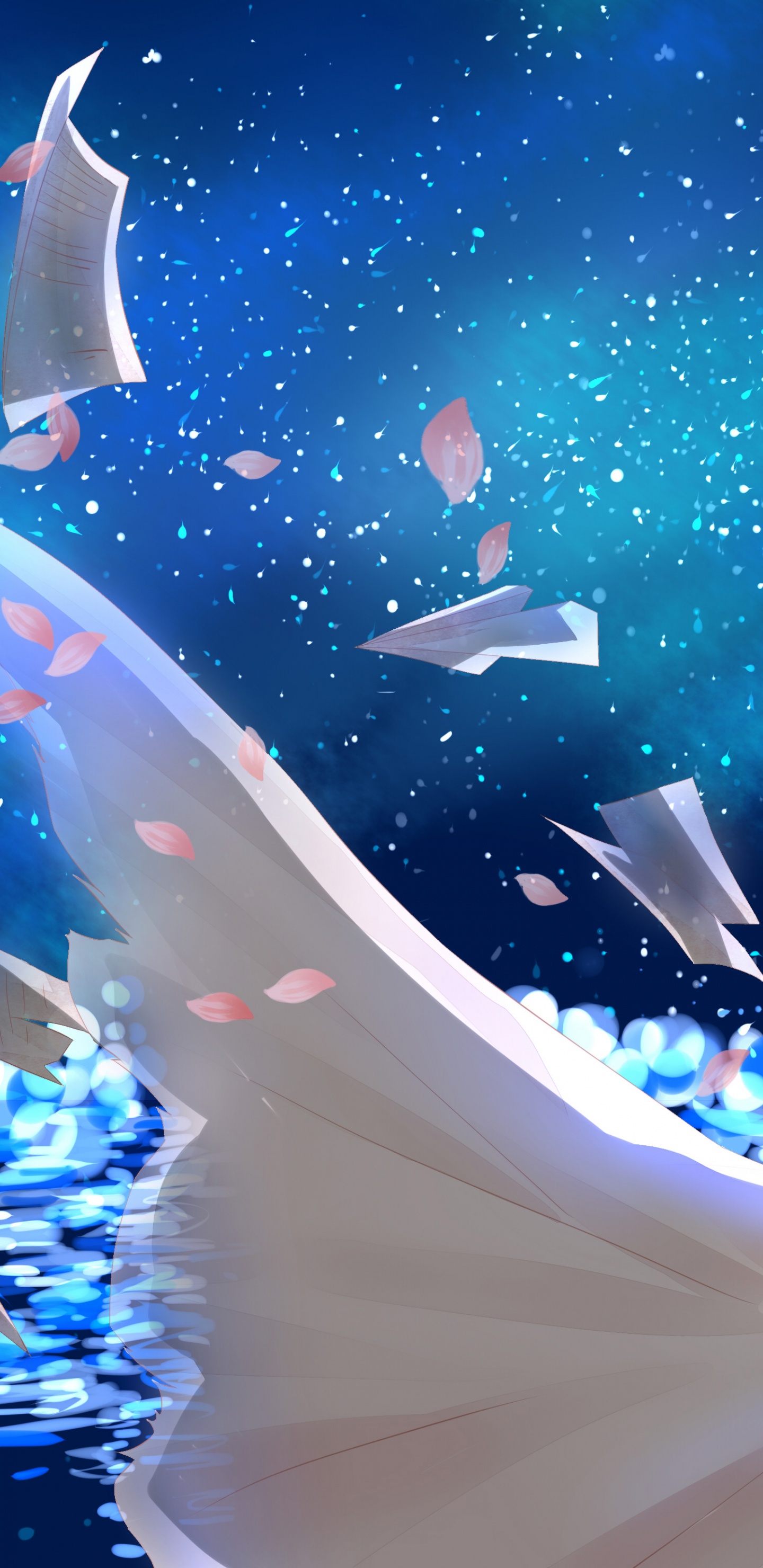 Kaori Miyazono, Anime, Azul, Naturaleza, Entretenimiento. Wallpaper in 1440x2960 Resolution