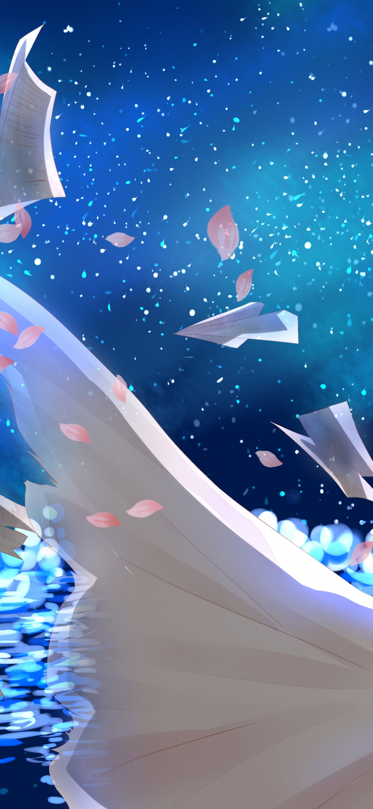 Kaori Miyazono, Anime, World, Blue, Nature. Wallpaper in 1242x2688 Resolution