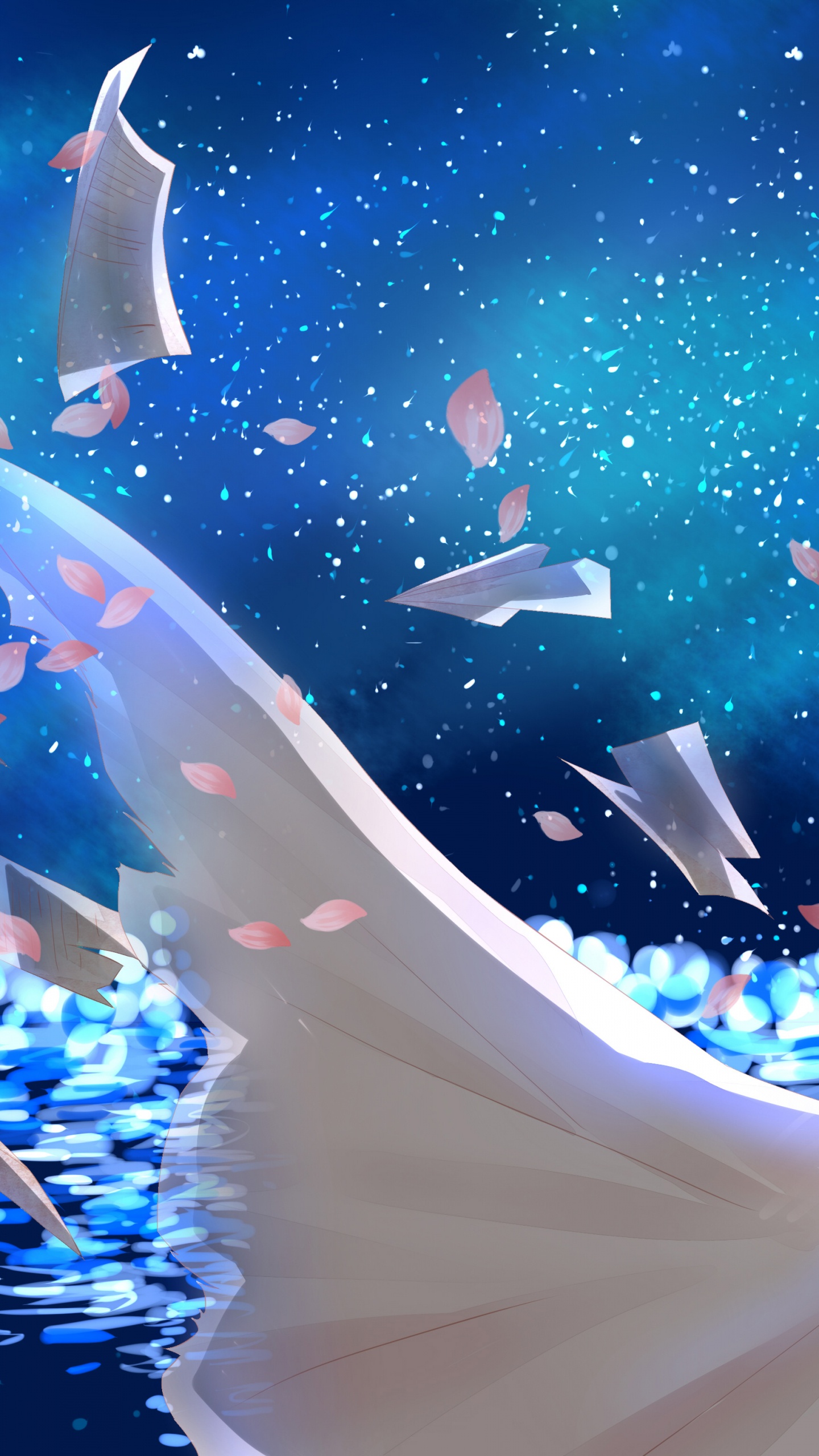 Kaori Miyazono, L'anime, Blue, Nature, Divertissement. Wallpaper in 1440x2560 Resolution