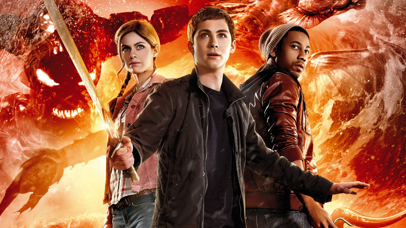 Logan Lerman, Percy Jackson: Mar de Monstruos, Percy Jackson, Annabeth Chase, Chaqueta. Wallpaper in 1366x768 Resolution