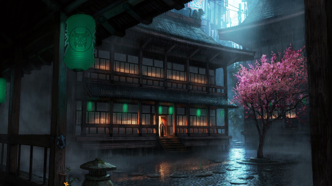 Brown Wooden House Near Body of Water During Daytime. Wallpaper in 1366x768 Resolution