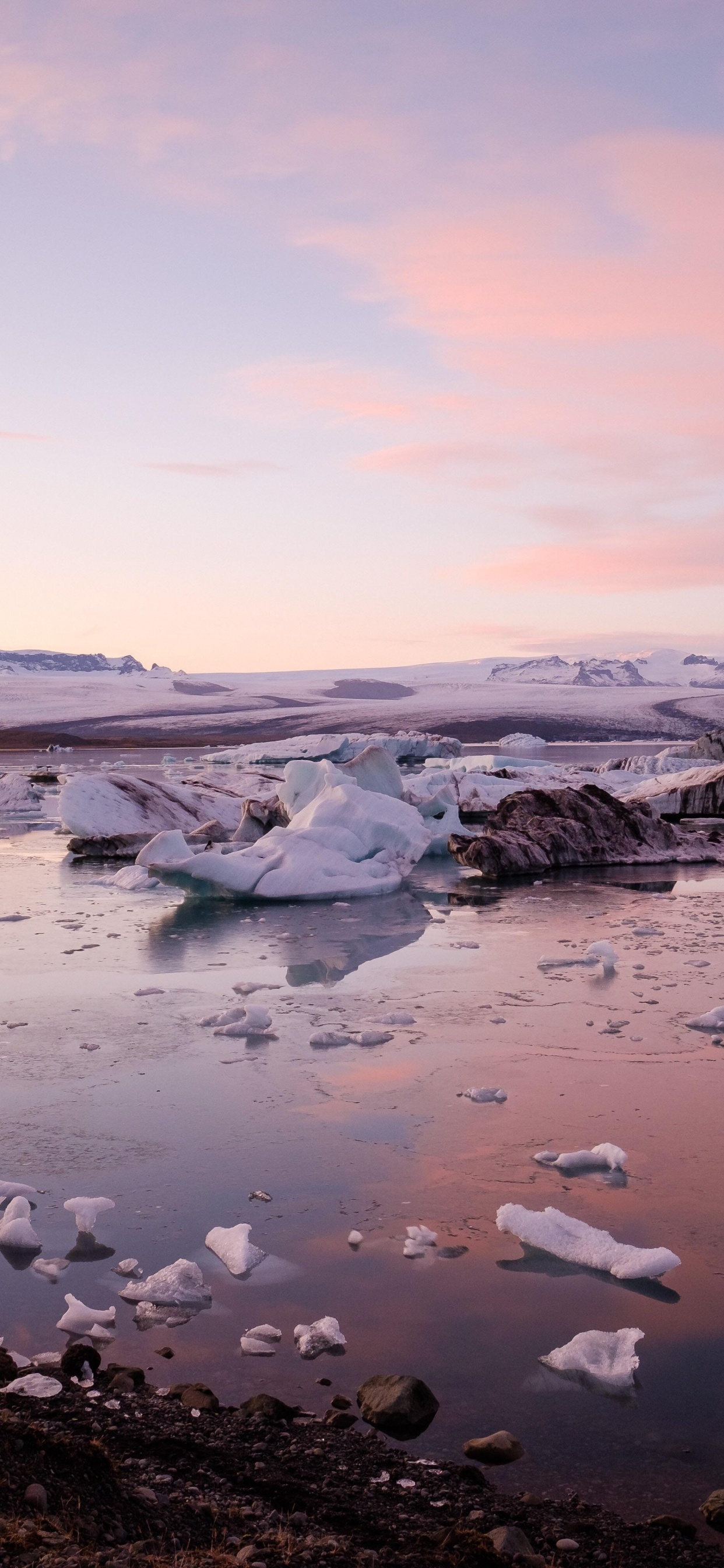 反射, 早上, 海冰的, 冰山, 北冰洋 壁纸 1242x2688 允许