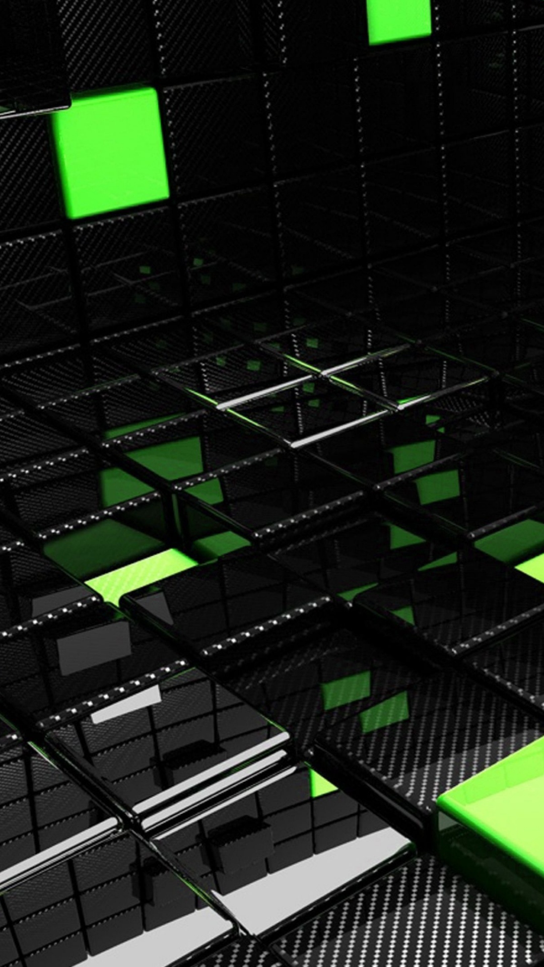 Ilustración Cuadrada Verde y Negro. Wallpaper in 1080x1920 Resolution