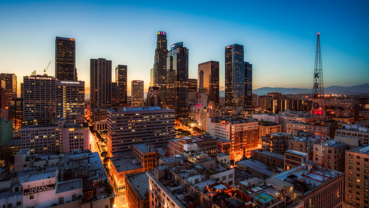 City Skyline During Night Time. Wallpaper in 1280x720 Resolution