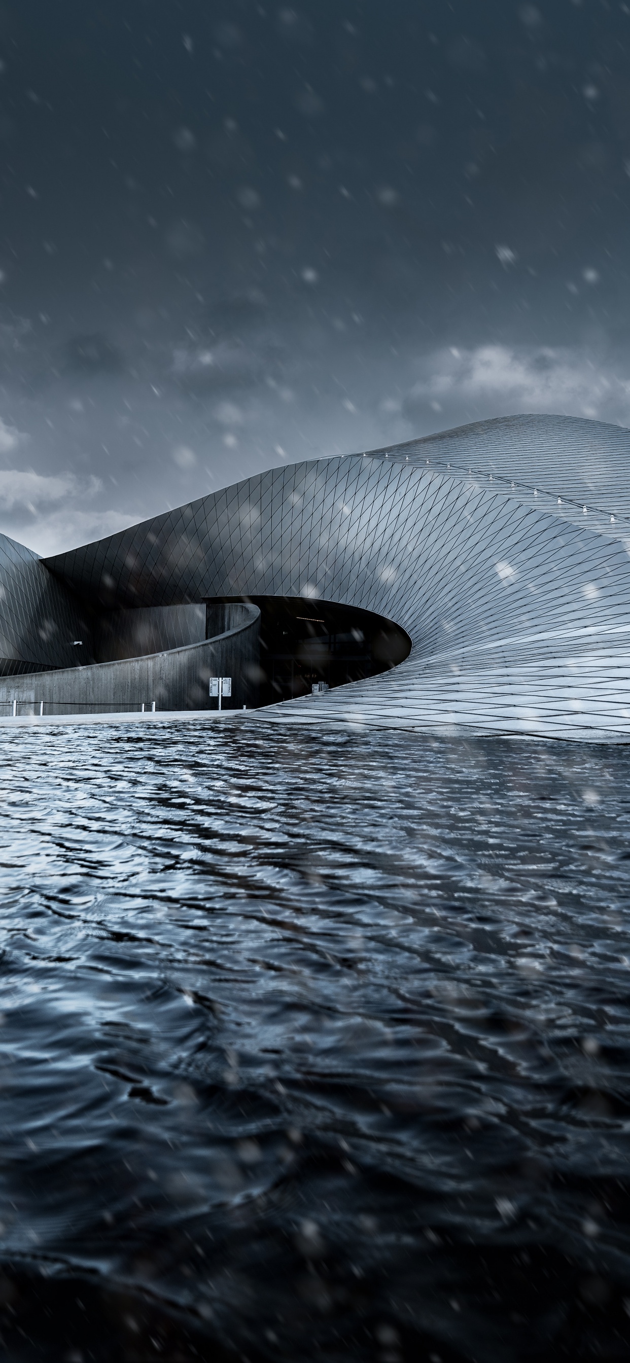 Grayscale Photo of Sydney Opera House. Wallpaper in 1242x2688 Resolution