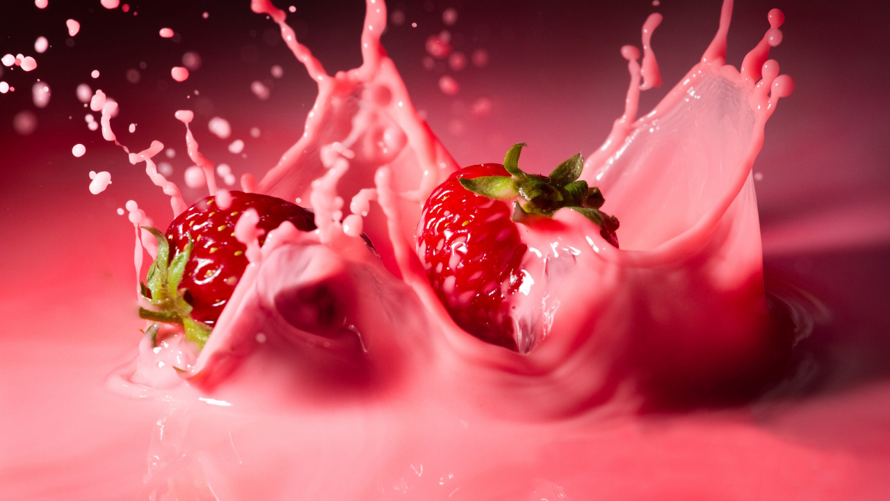 Rose Rose Avec Des Gouttelettes D'eau. Wallpaper in 1280x720 Resolution