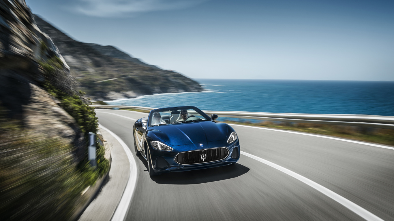 Blue Porsche 911 on Road Near Sea During Daytime. Wallpaper in 1366x768 Resolution