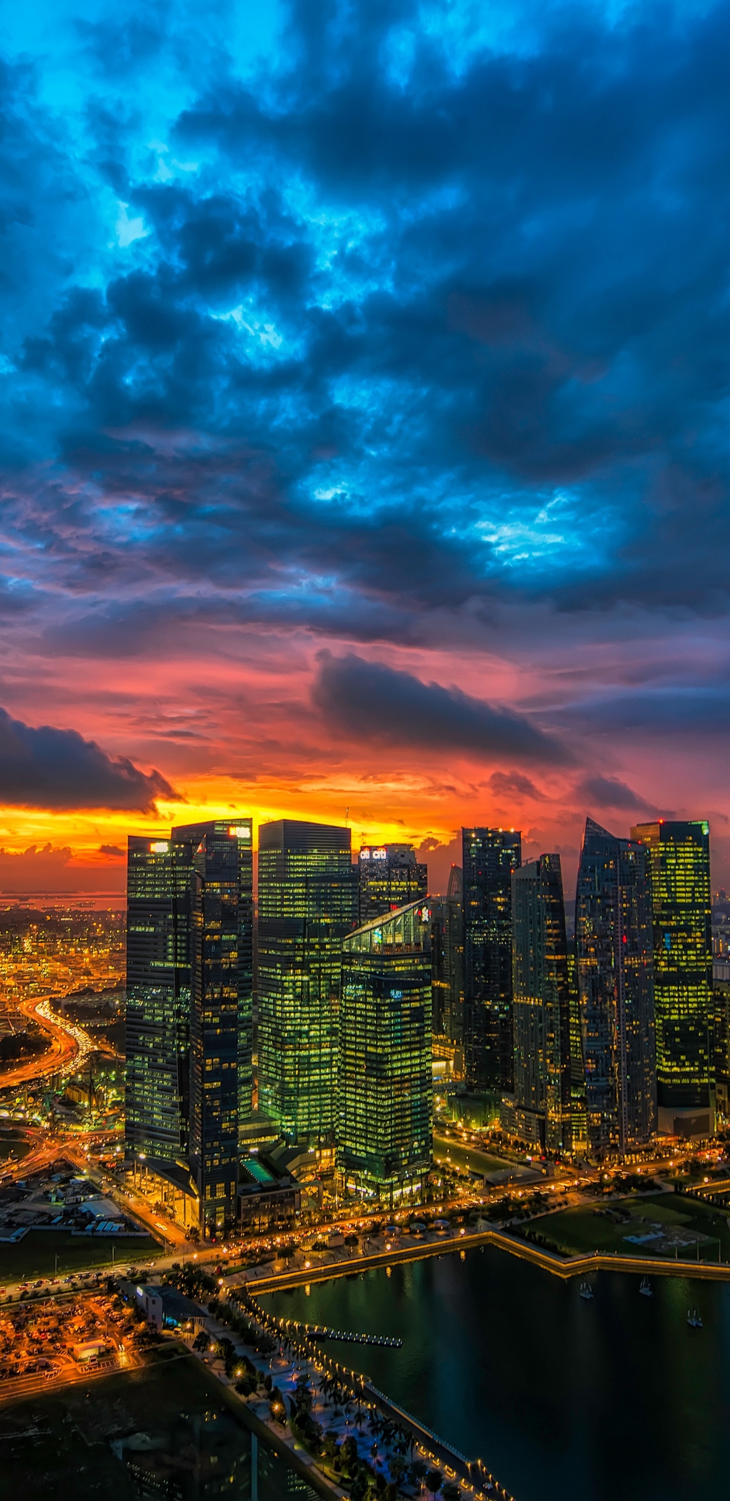 城市景观, 城市, 性质, 大都会, 天际线 壁纸 1440x2960 允许
