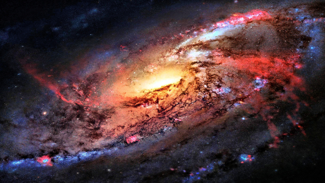 Red and Black Galaxy Illustration. Wallpaper in 1366x768 Resolution