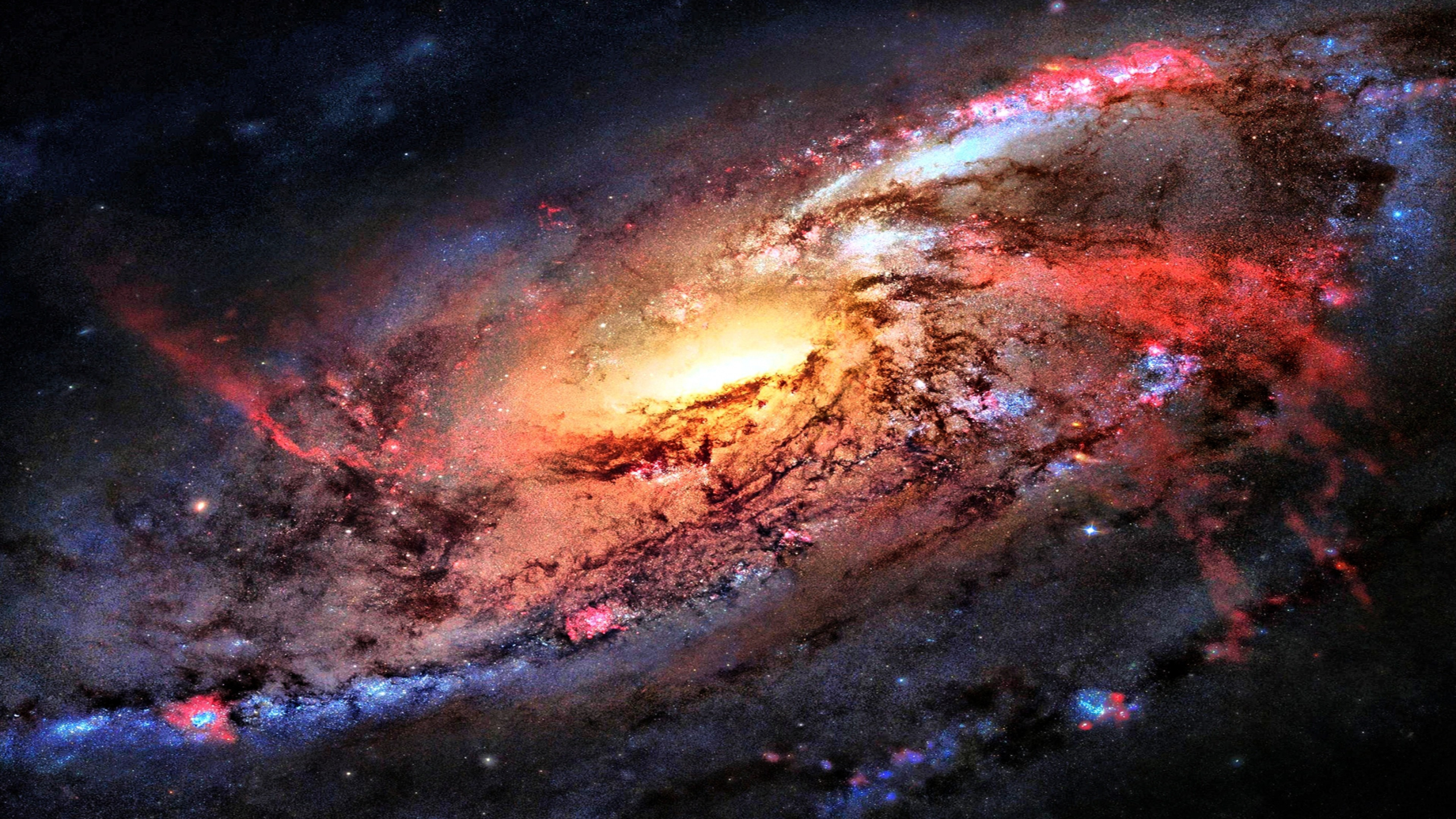 Red and Black Galaxy Illustration. Wallpaper in 3840x2160 Resolution