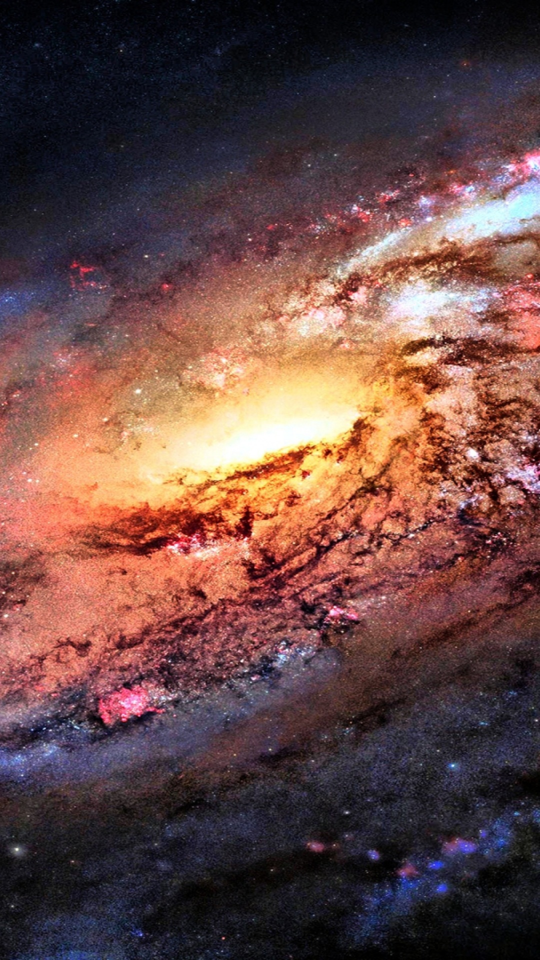 Illustration de la Galaxie Rouge et Noire. Wallpaper in 1080x1920 Resolution