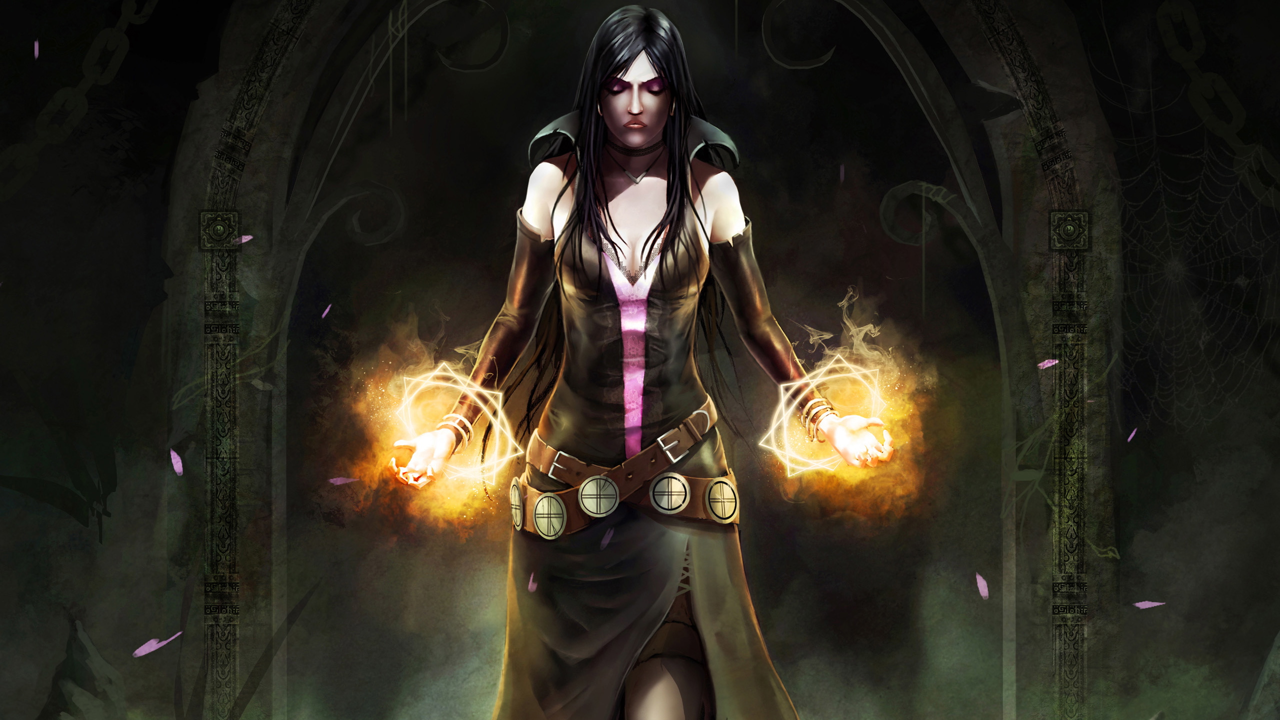 Frau in Schwarz-weißem Langarmhemd Und Blauen Jeansshorts. Wallpaper in 2560x1440 Resolution