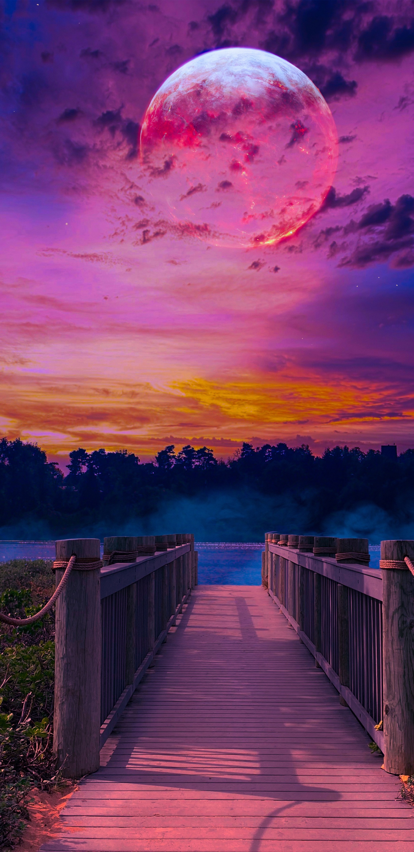 Arte, Agua, Ambiente, Afterglow, Luz. Wallpaper in 1440x2960 Resolution