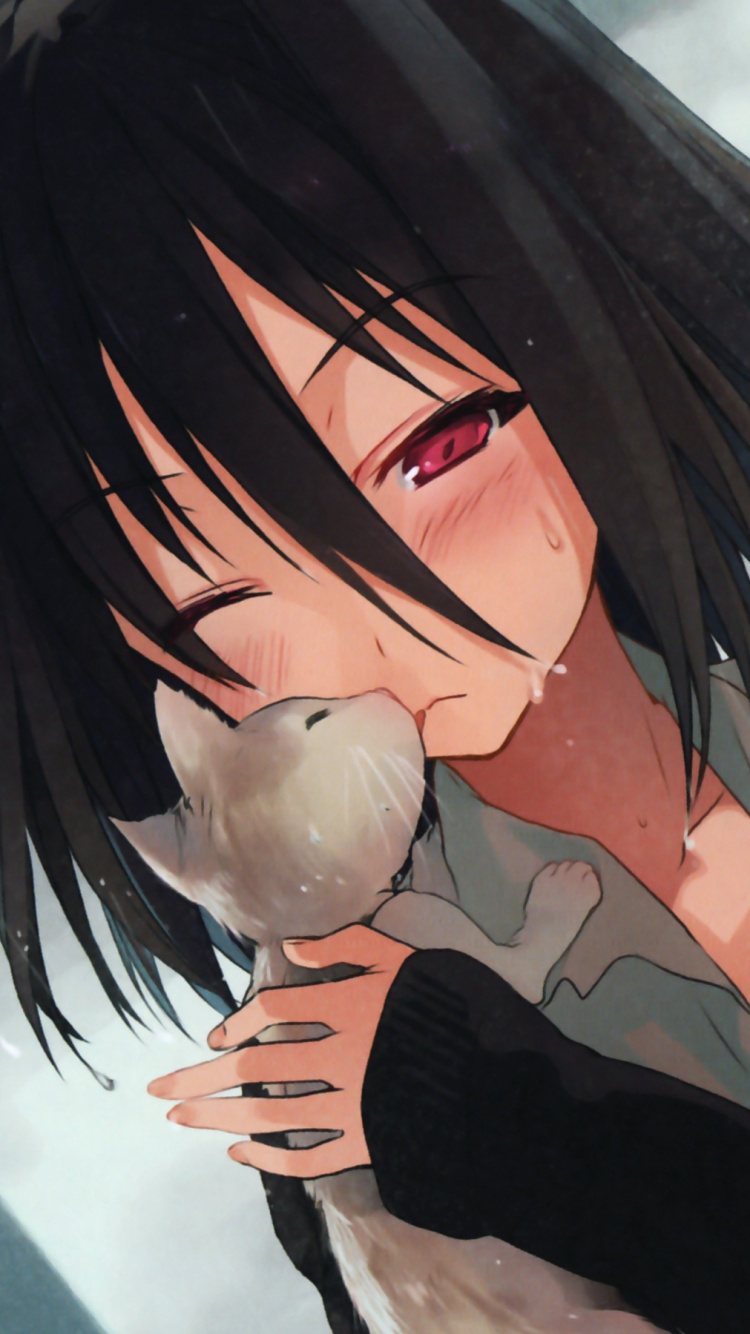 Schwarzhaariger Männlicher Anime-Charakter. Wallpaper in 750x1334 Resolution