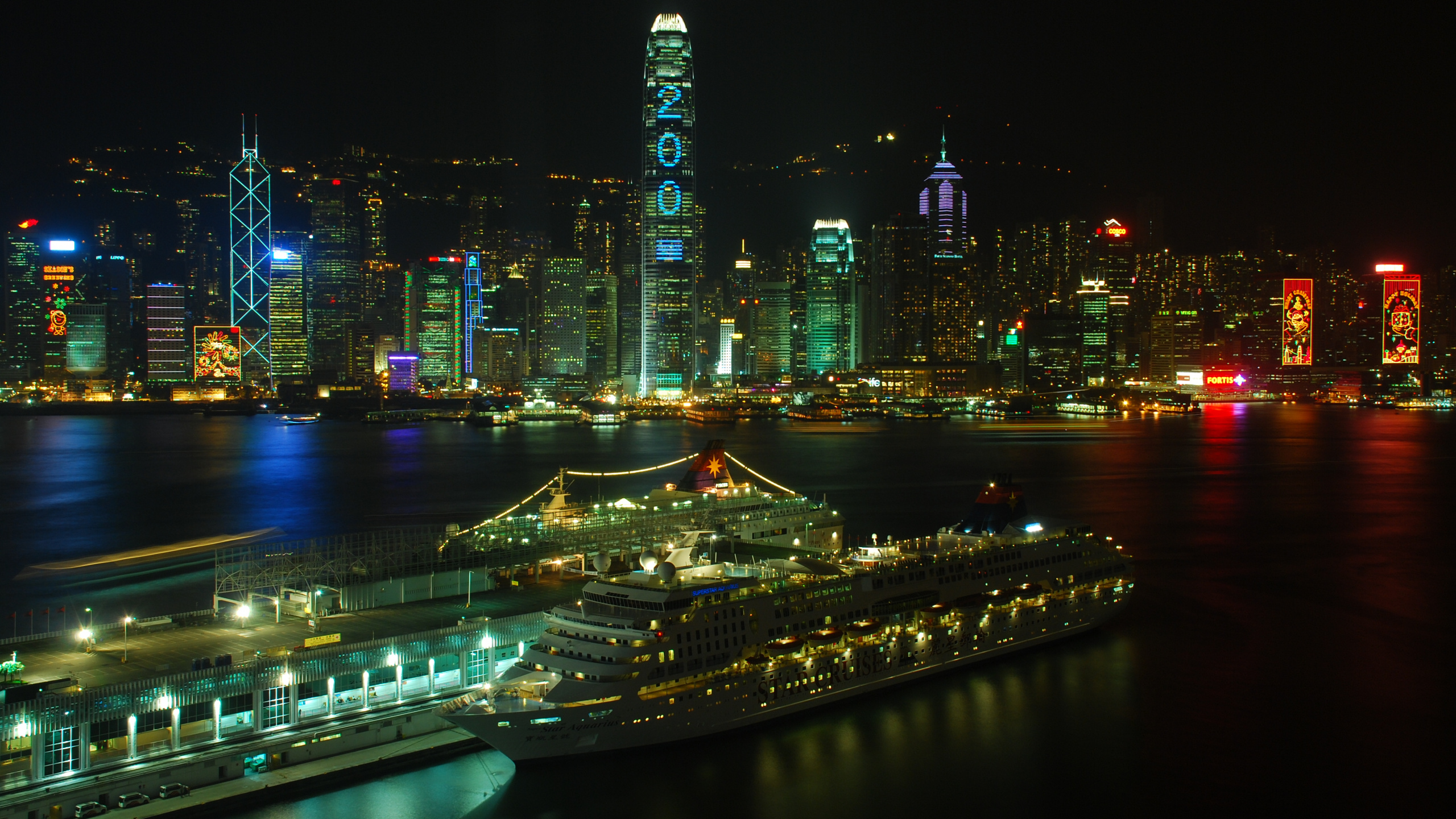 维多利亚港, 城市, 城市景观, 大都会, 天际线 壁纸 2560x1440 允许