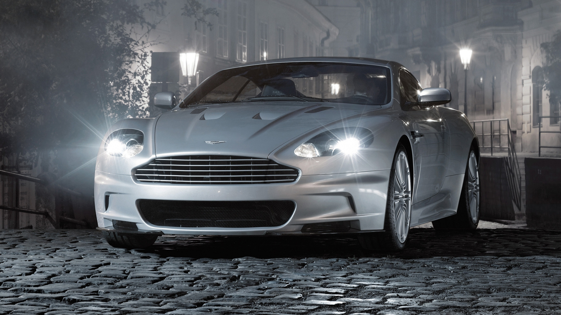 Silver Mercedes Benz Coupe on Road. Wallpaper in 1920x1080 Resolution