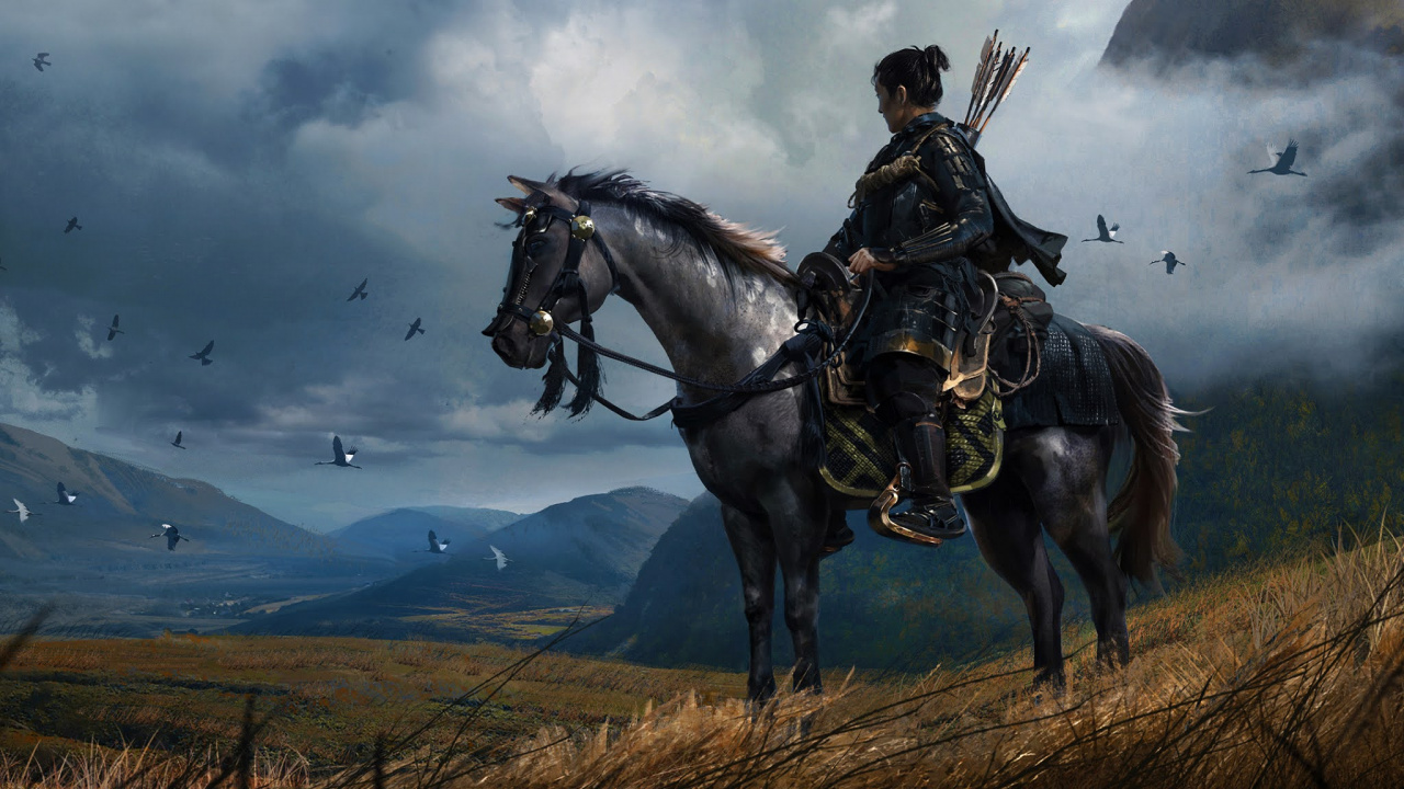 Steppe, Ghost of Tsushima, Cyberpunk 2077, Open World, Cloud. Wallpaper in 1280x720 Resolution