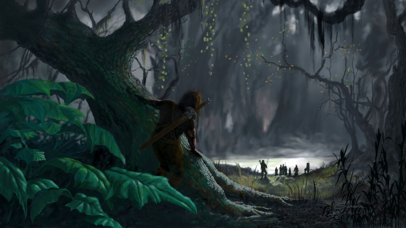 Woman in Black Dress Sitting on Tree Branch. Wallpaper in 1366x768 Resolution