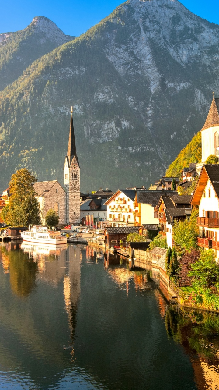Hallsttter Siehe, Hallstatt, Reise, Urlaub, Wasser. Wallpaper in 720x1280 Resolution