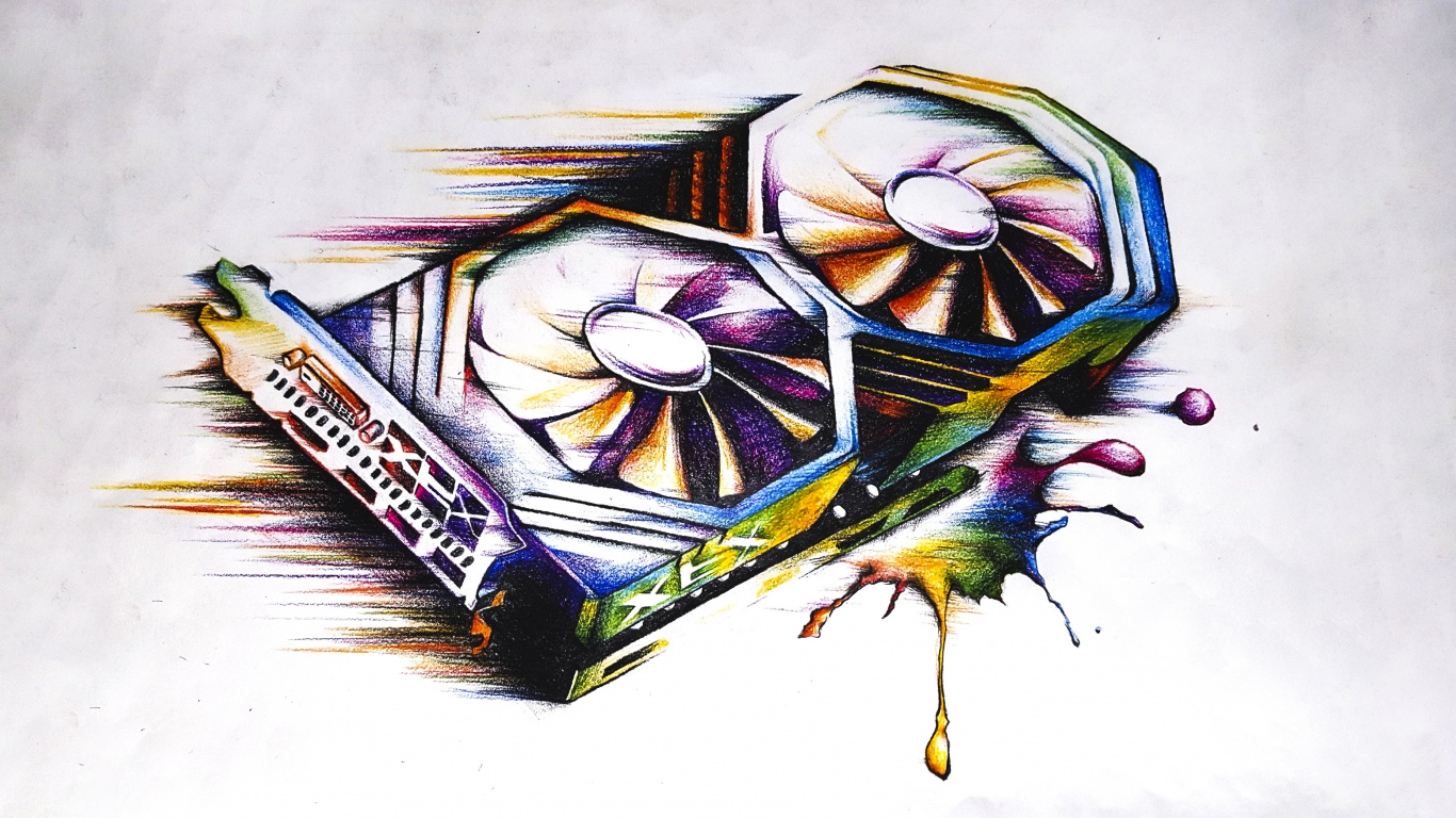 Pintura Abstracta Azul y Verde. Wallpaper in 1366x768 Resolution