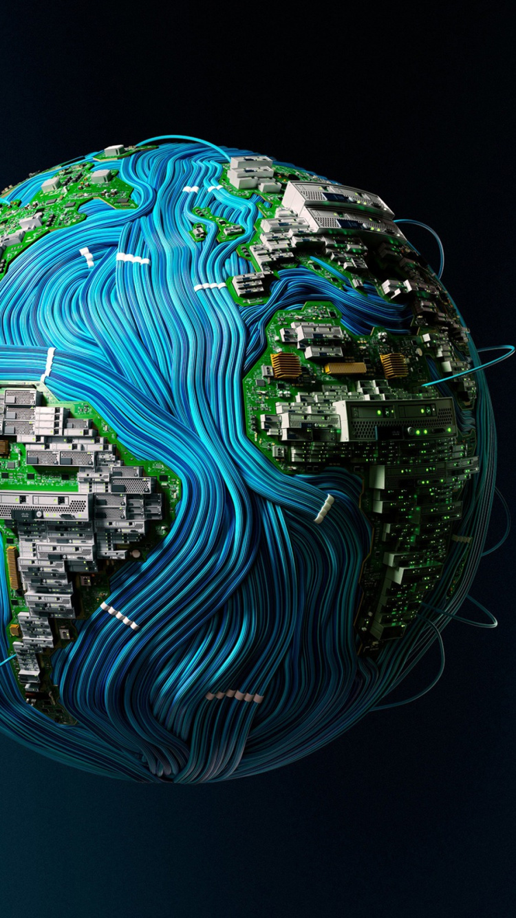 Pintura Abstracta Azul Verde y Blanca. Wallpaper in 750x1334 Resolution