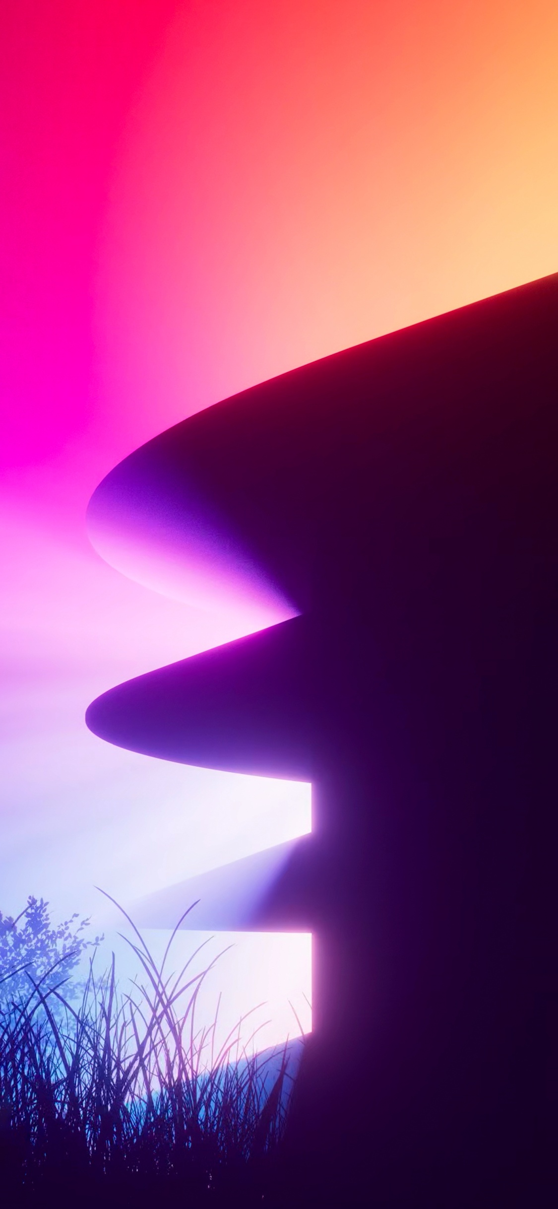 Apple Park, Purple, Black, Violet, Pink. Wallpaper in 1125x2436 Resolution