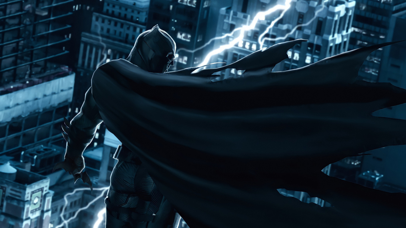 Les Effets Visuels, Batman, Bâtiment, Obscurité, La Ligue De Justice. Wallpaper in 1366x768 Resolution