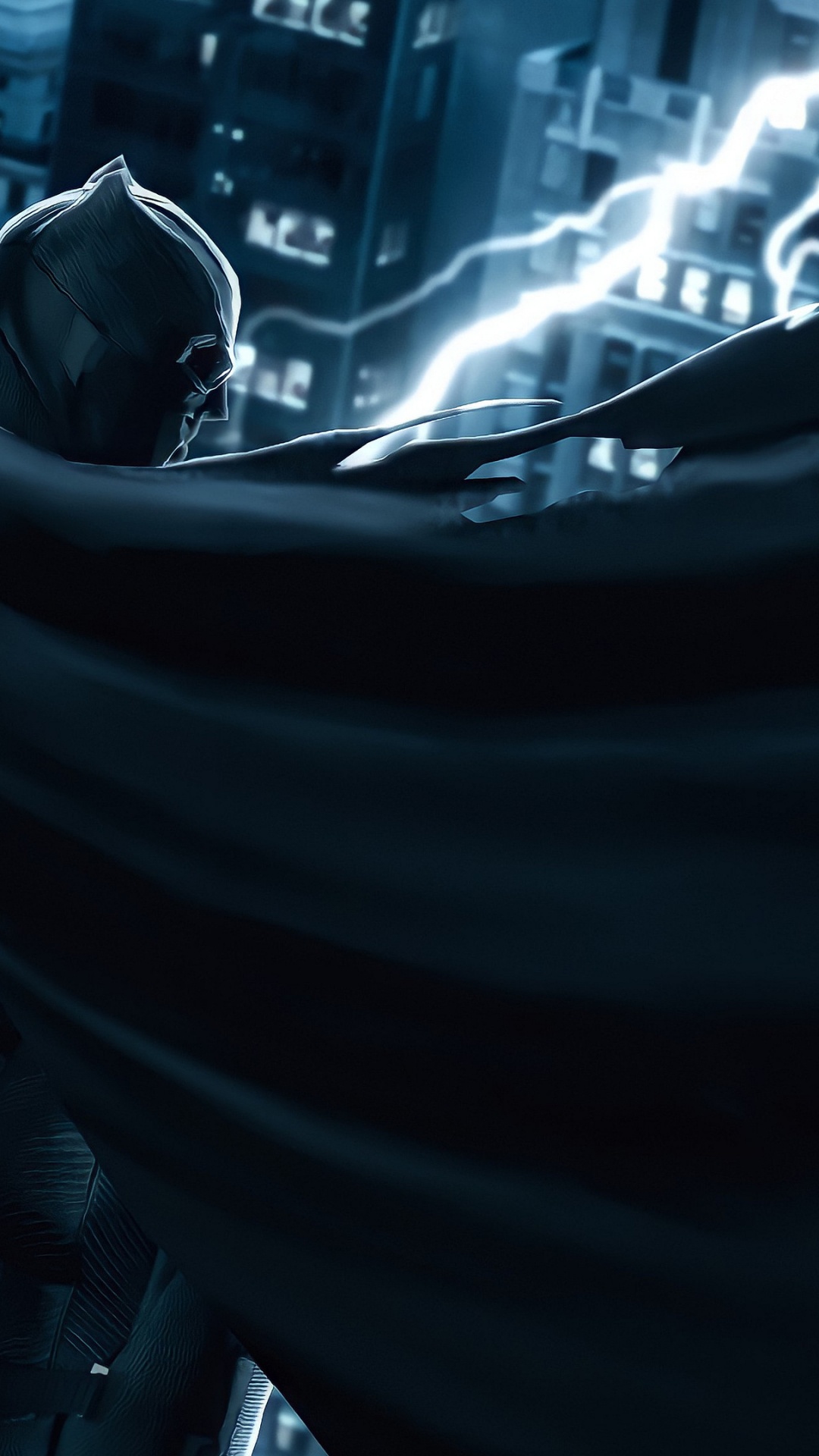 Visuelle Effekte, Batman, Gebäude, Electric Blue, Justice League. Wallpaper in 1080x1920 Resolution