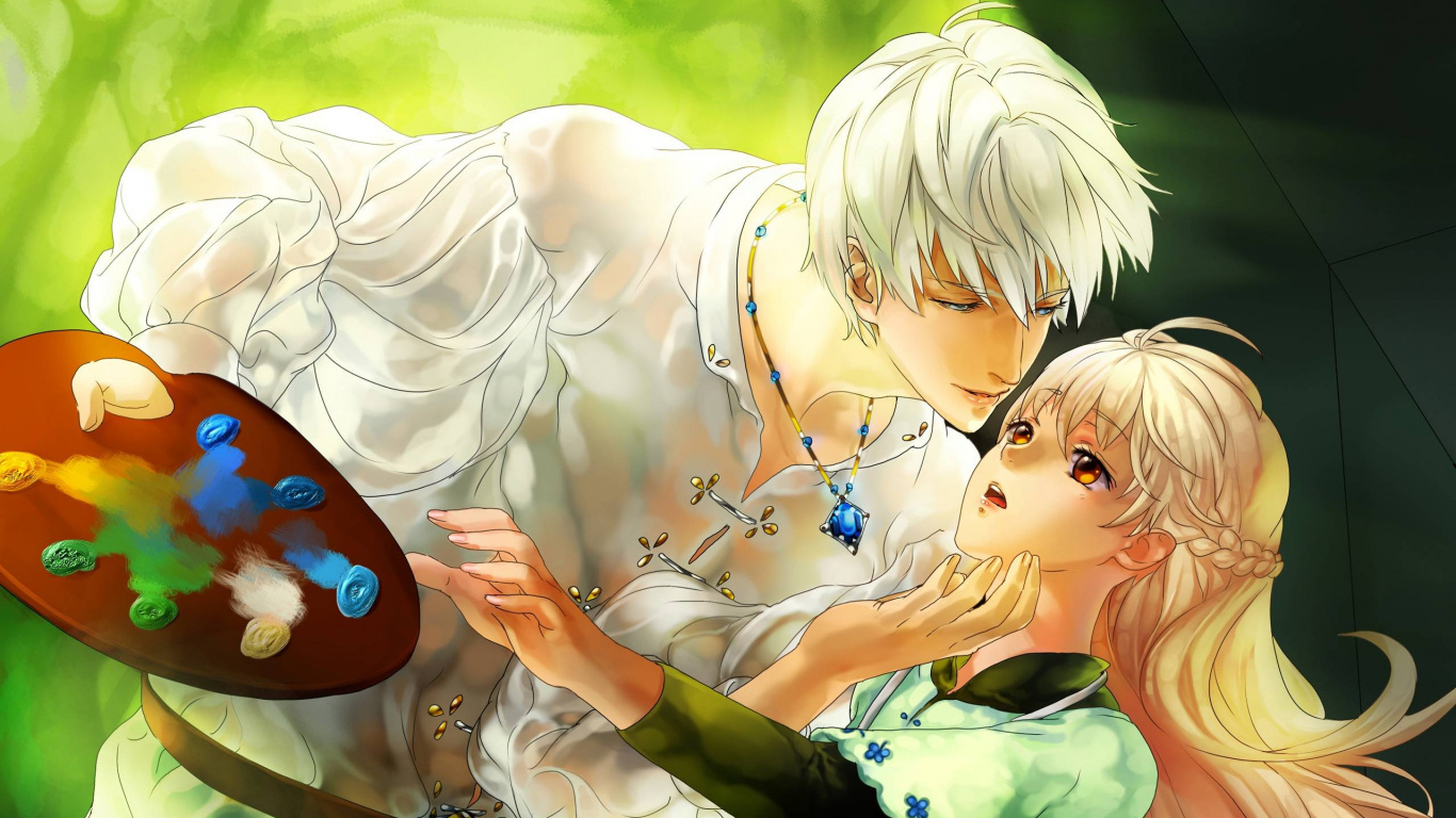 Anime-Charakter Mit Blonden Haaren. Wallpaper in 1366x768 Resolution