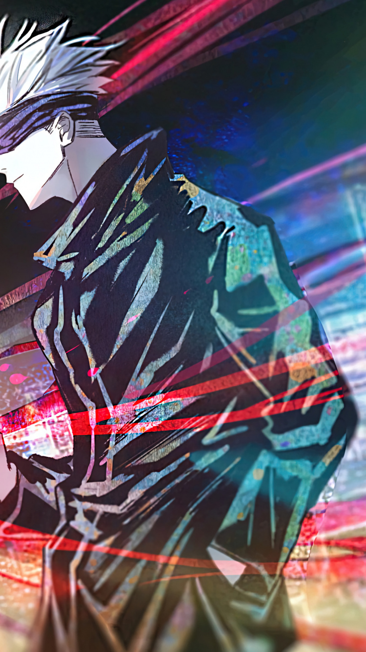 Satoru Gojo, Malerei, Ju-Jutsu Kaisen, Illustration, Grafik-design. Wallpaper in 750x1334 Resolution