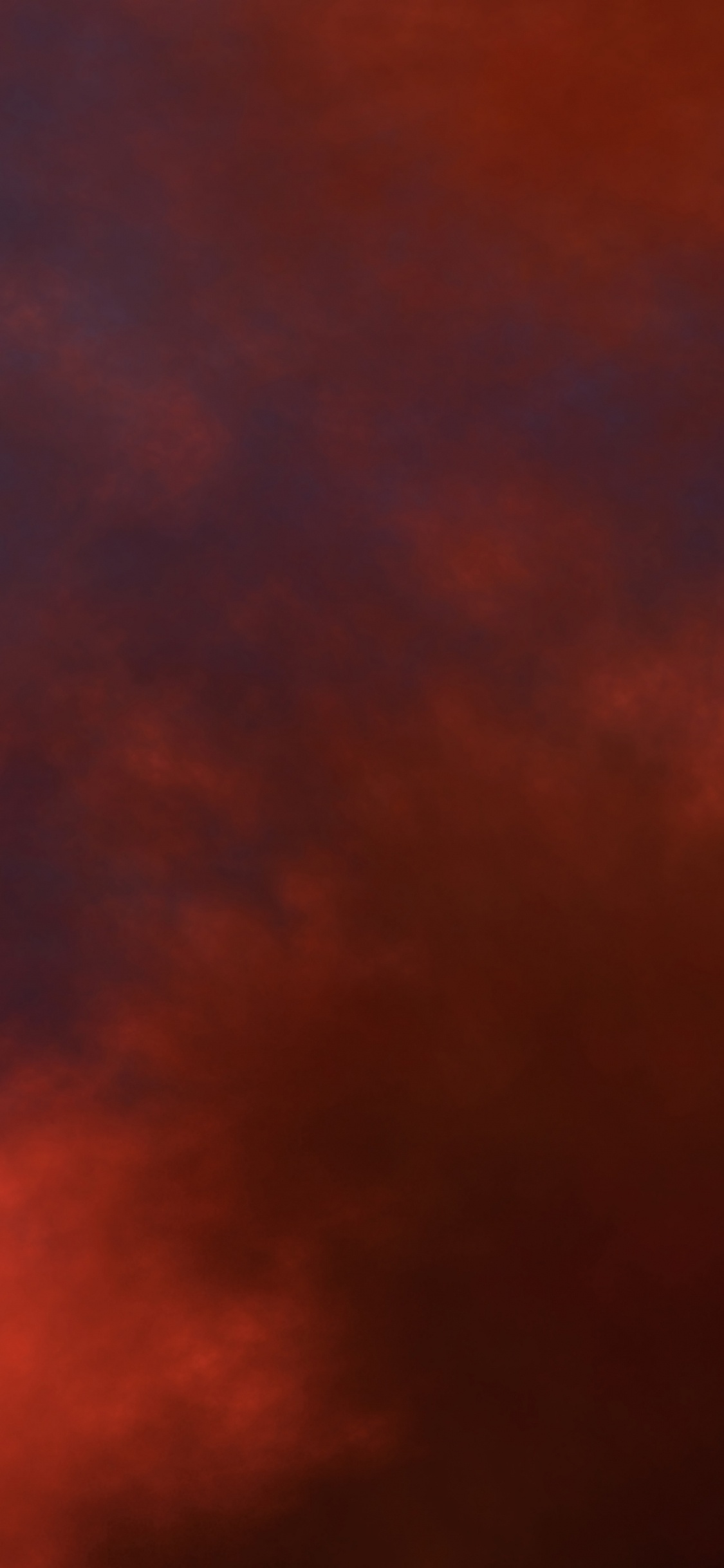 Rote Und Schwarze Wolken Während Der Nacht. Wallpaper in 1125x2436 Resolution