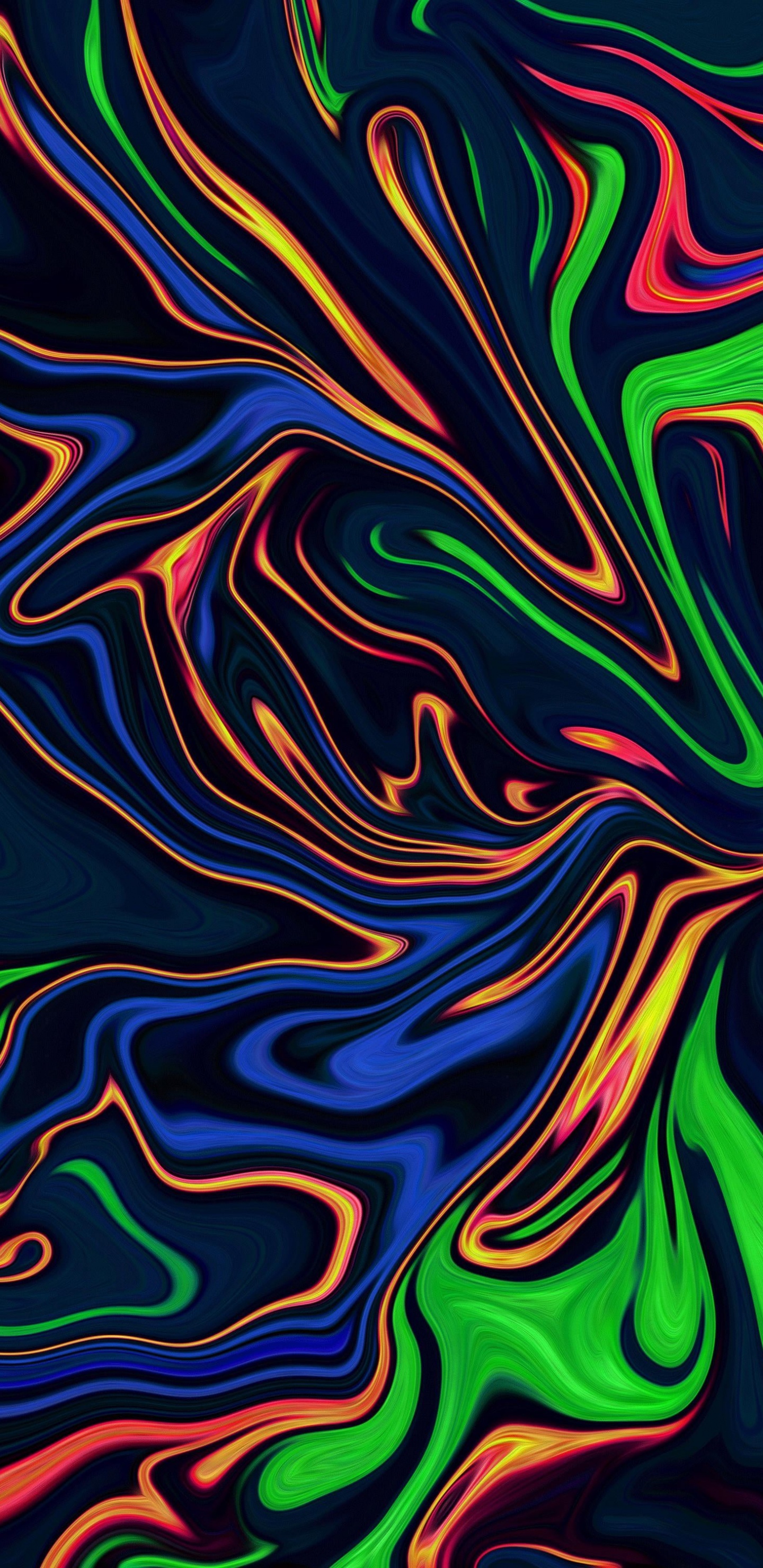 艺术, 液体, 矩形, 电蓝色的, 对称 壁纸 1440x2960 允许