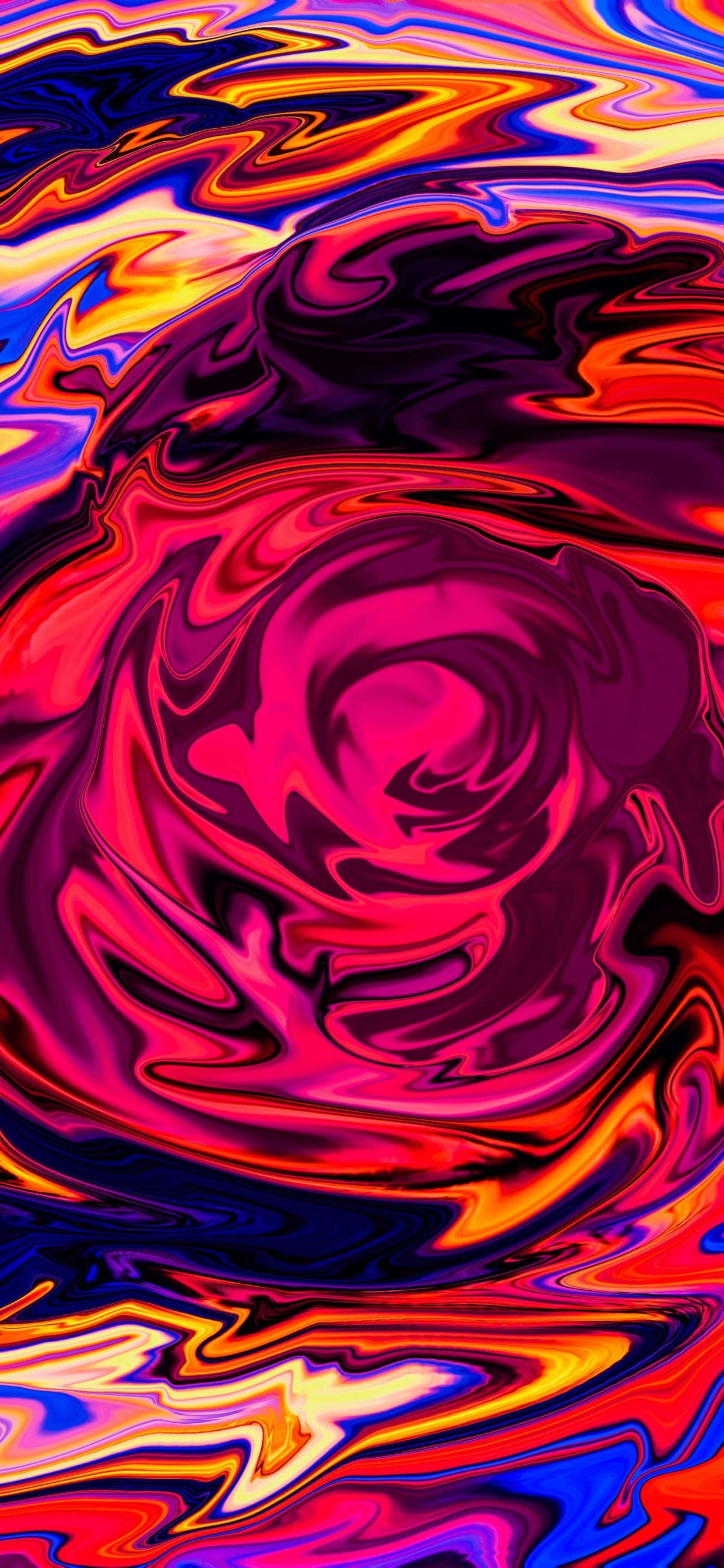 Cuadro Abstracto Rojo Amarillo y Morado. Wallpaper in 1242x2688 Resolution