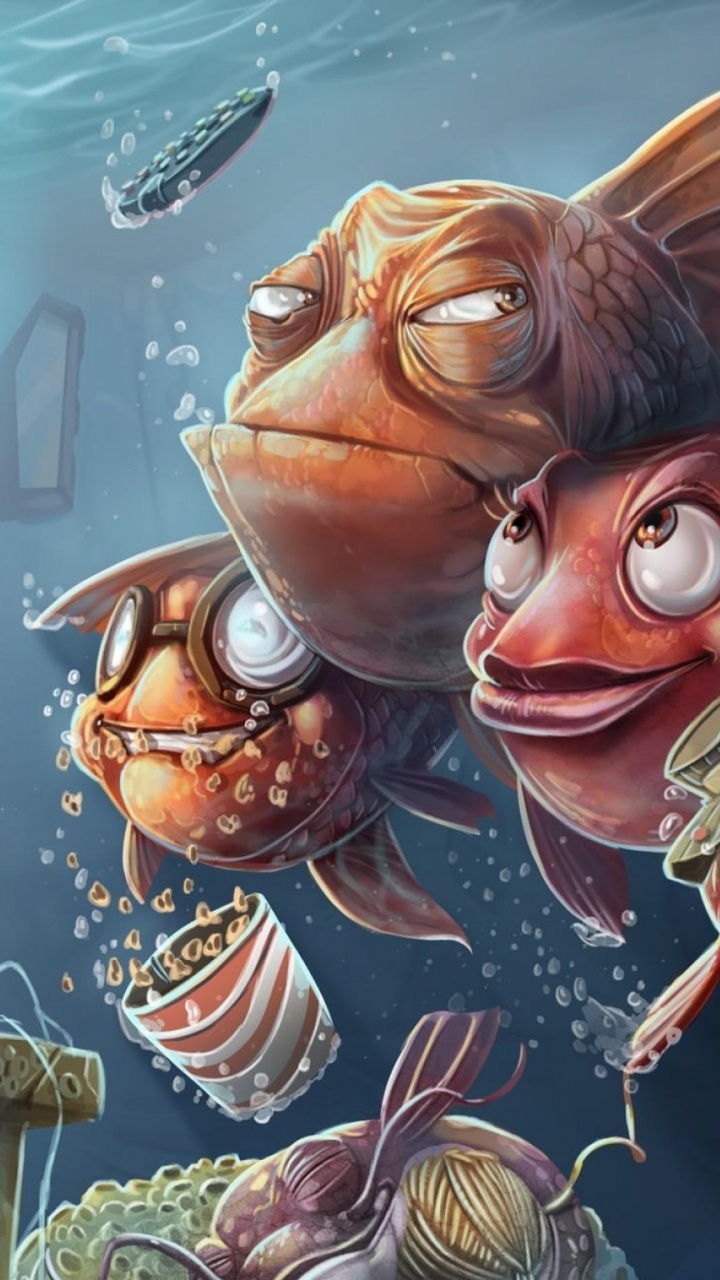 Dos Personajes de Dibujos Animados de Animales Rojos y Marrones. Wallpaper in 720x1280 Resolution