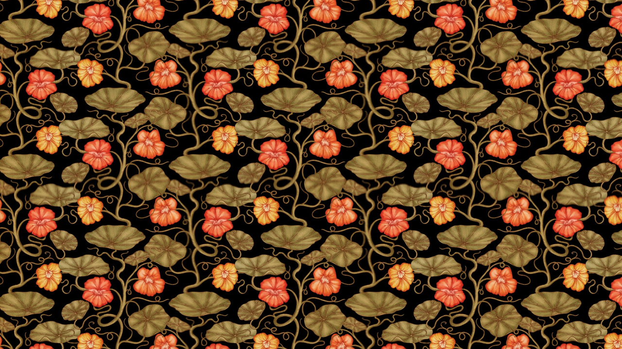 Textil Floral Rojo Amarillo y Negro. Wallpaper in 1280x720 Resolution