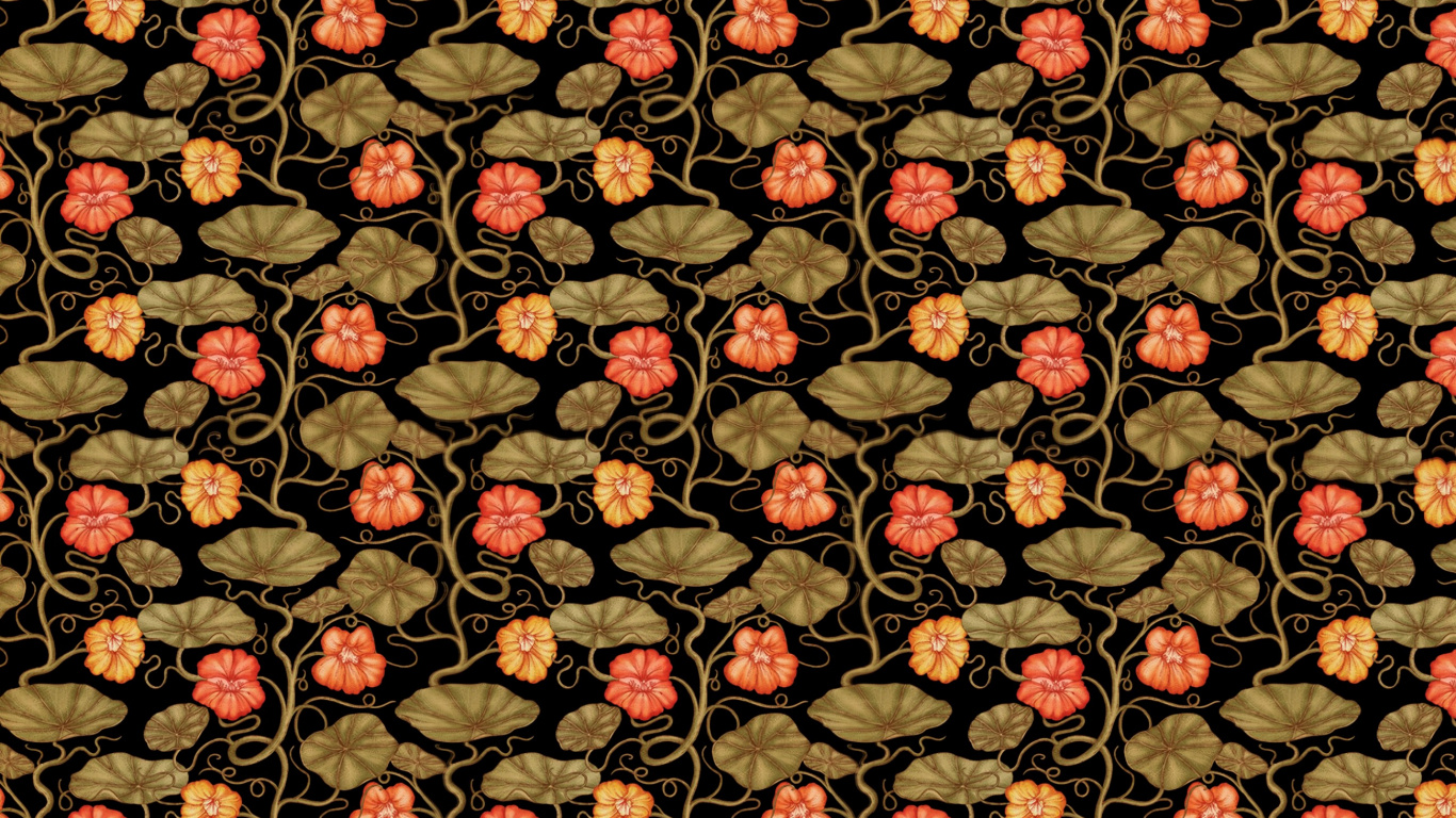 Red Yellow and Black Floral Textile. Wallpaper in 1366x768 Resolution