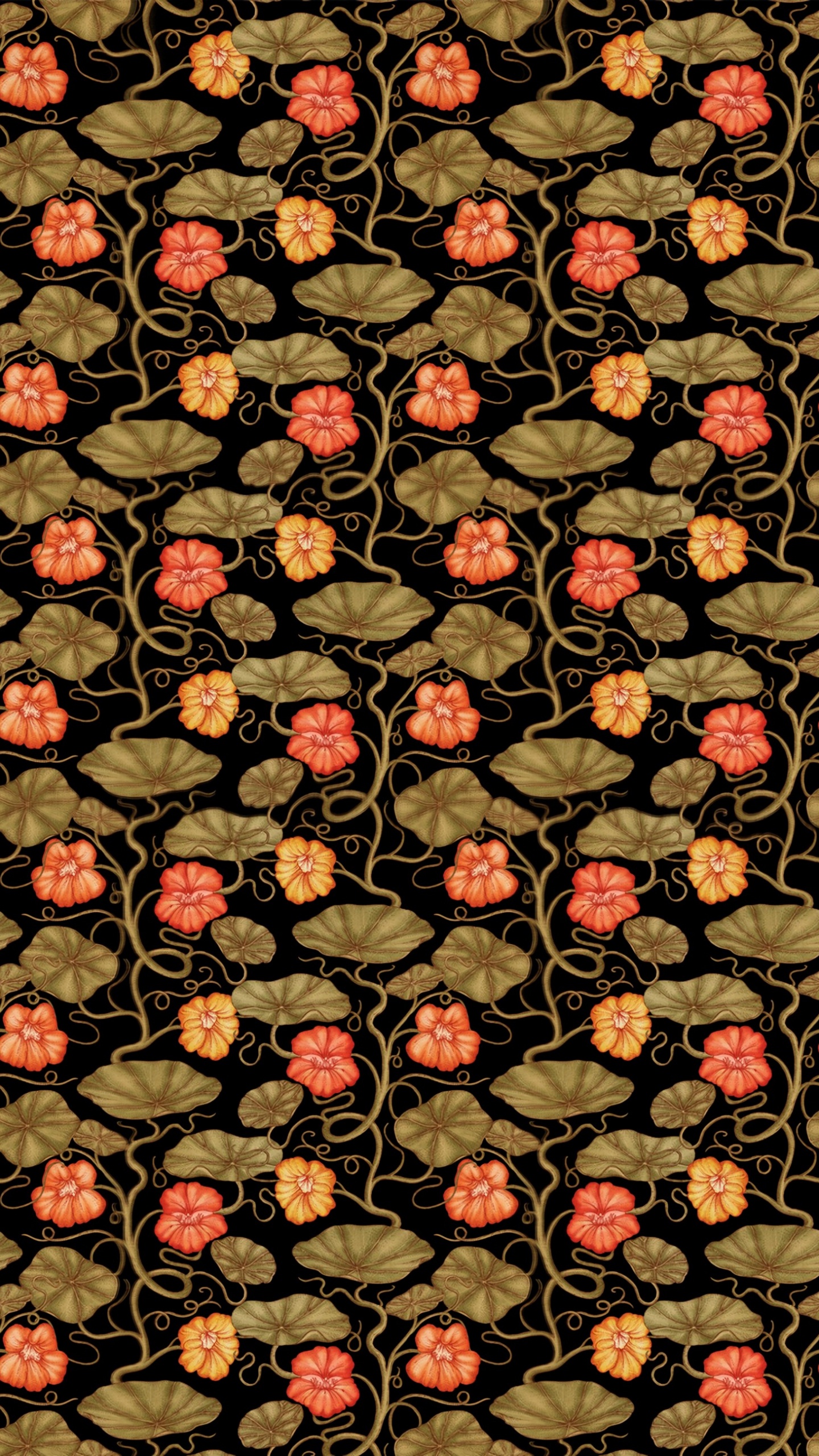 Red Yellow and Black Floral Textile. Wallpaper in 1440x2560 Resolution