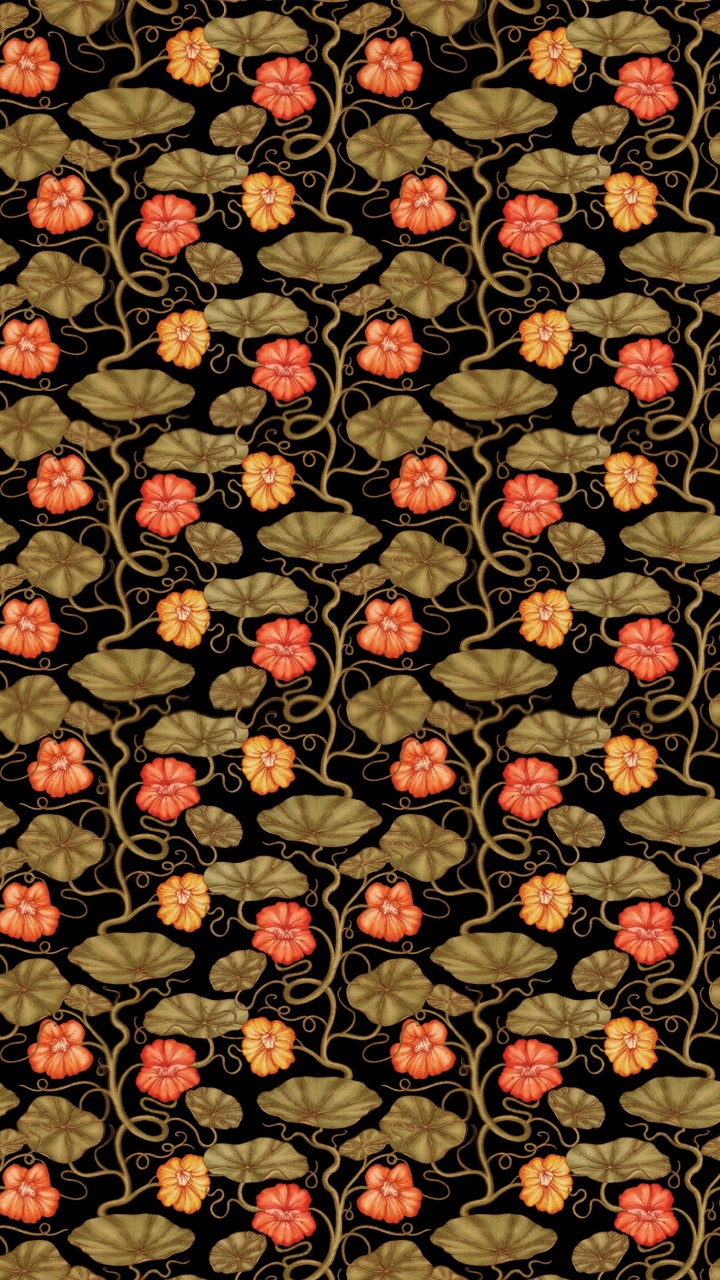 Red Yellow and Black Floral Textile. Wallpaper in 720x1280 Resolution