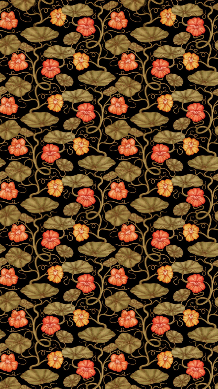 Red Yellow and Black Floral Textile. Wallpaper in 750x1334 Resolution