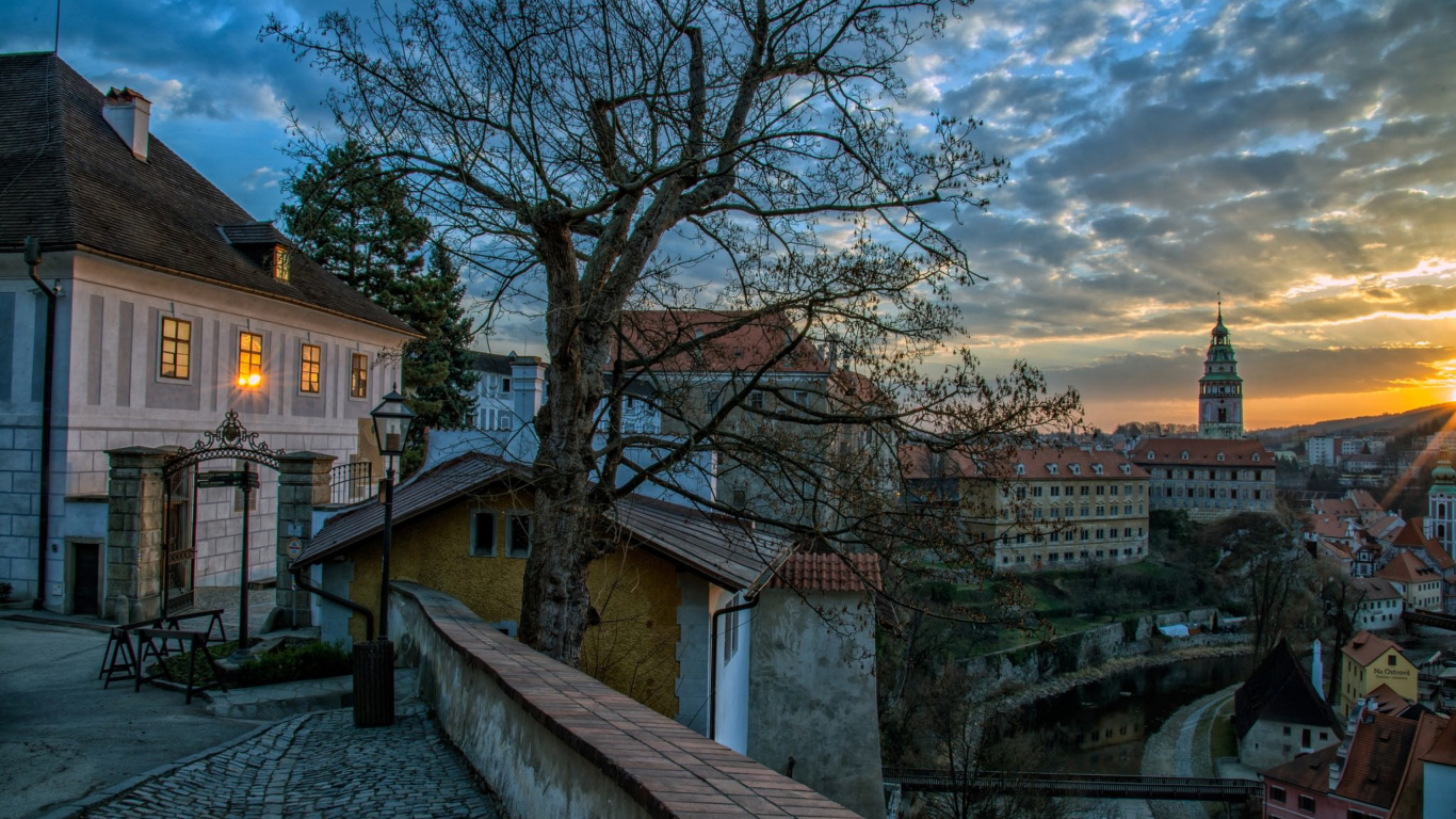 早上, 晚上, 捷克共和国, 布拉格, 城市 壁纸 1366x768 允许