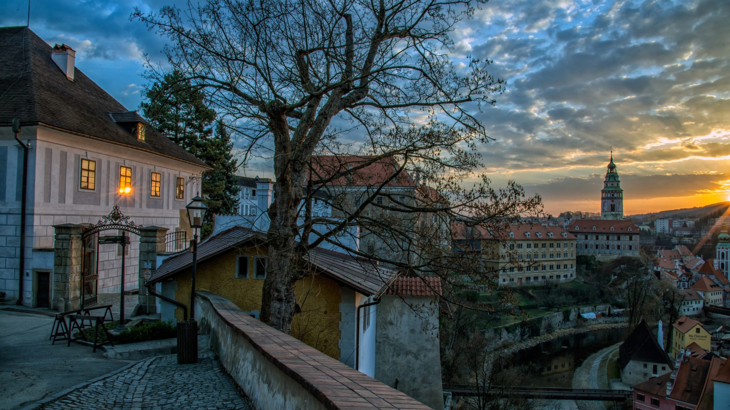 早上, 晚上, 捷克共和国, 布拉格, 城市 壁纸 2560x1440 允许