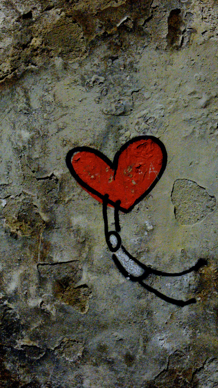 Graffiti, Streetart, Malerei, Herzen, Kunst. Wallpaper in 750x1334 Resolution