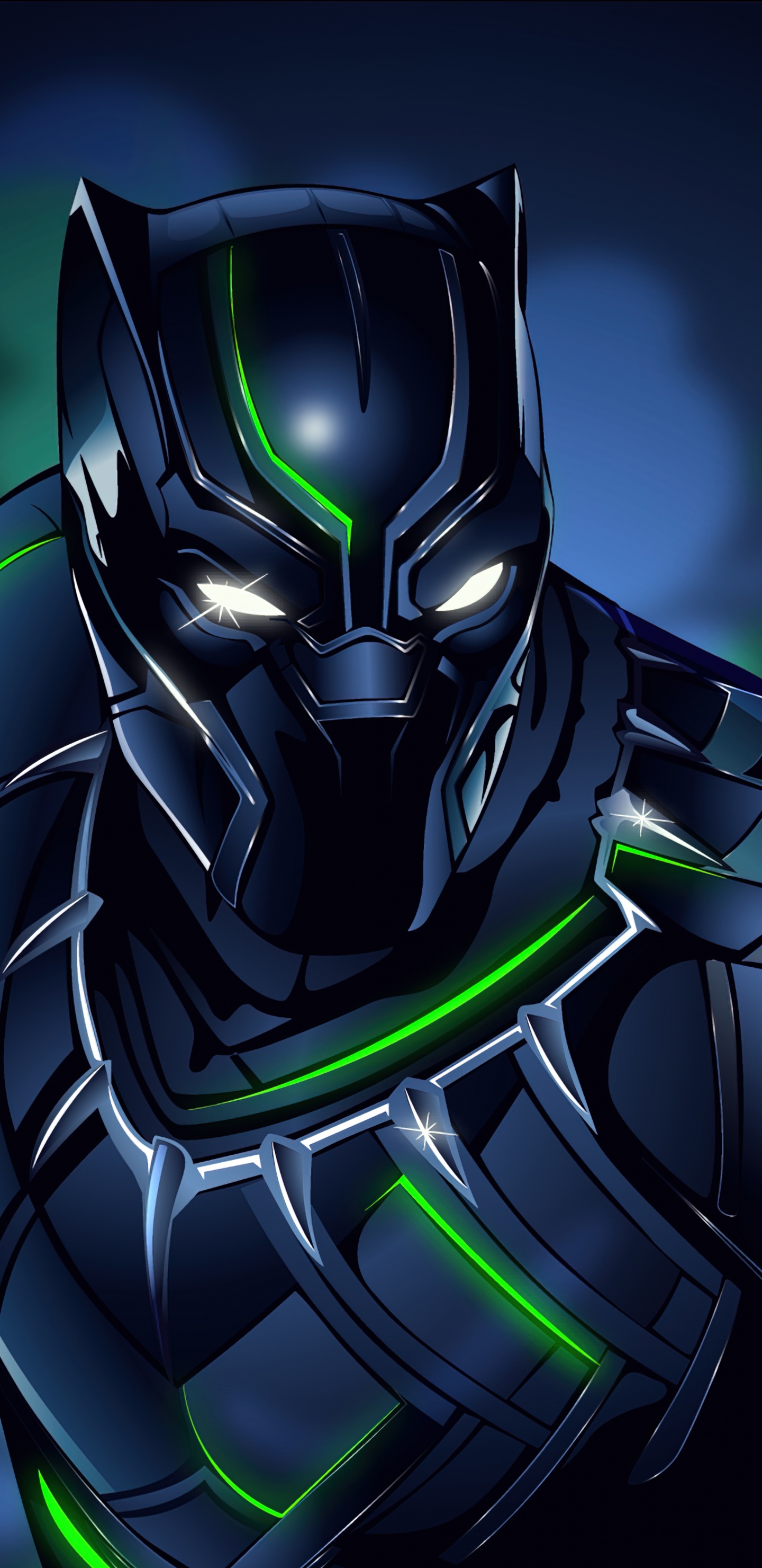 Panthère Noire, Superhero, Illustration, Cartoon, Machine. Wallpaper in 1440x2960 Resolution