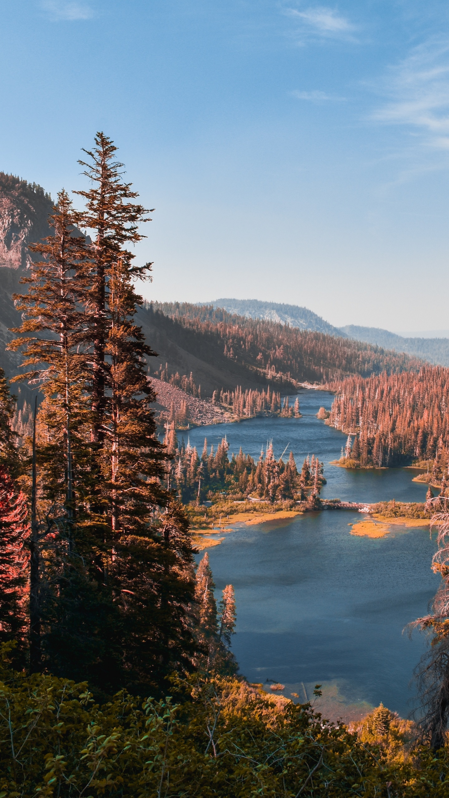 Wilderness, Tree, Desert, Twin Lakes, Natural Landscape. Wallpaper in 1440x2560 Resolution