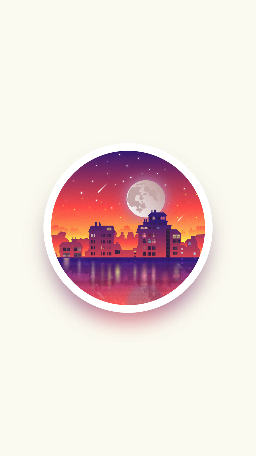 橙色, 圆圈, 地平线, 天文学对象, 艺术 壁纸 1080x1920 允许