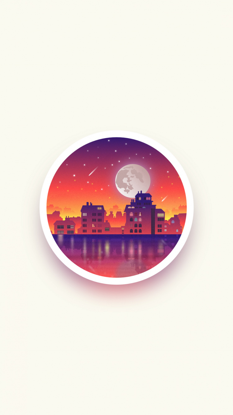 Orange, Bâtiment, Cercle, Horizon, Objet Astronomique. Wallpaper in 750x1334 Resolution