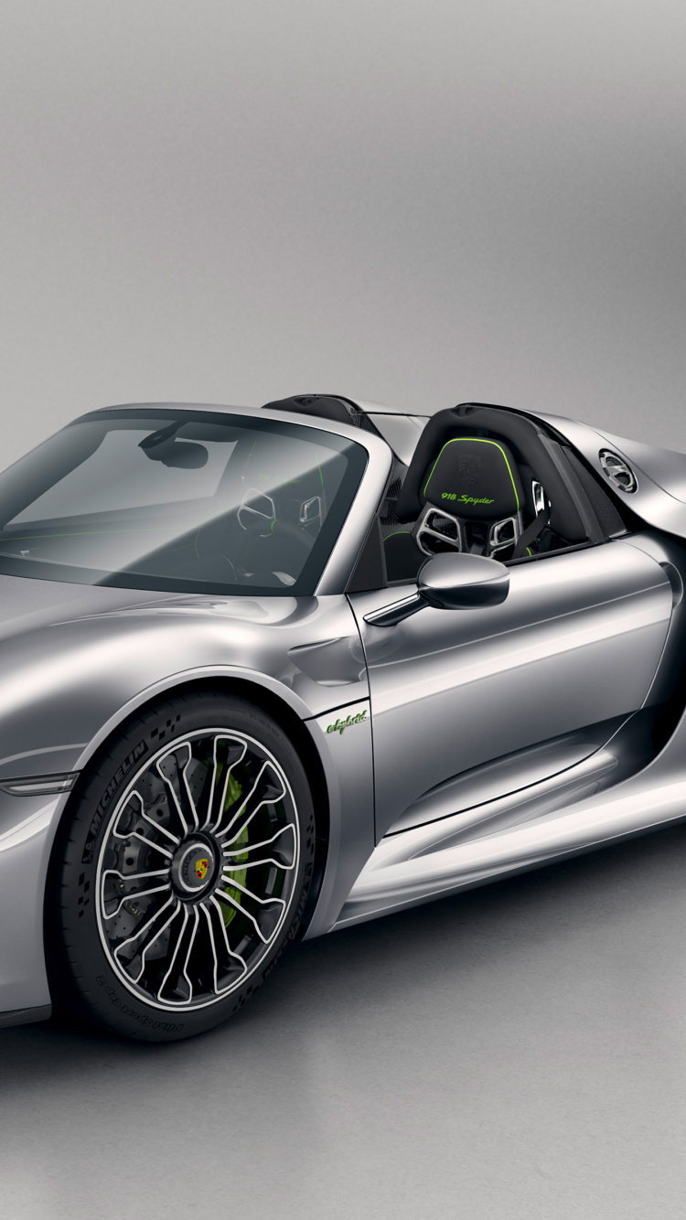 Silver Porsche 911 on White Background. Wallpaper in 750x1334 Resolution