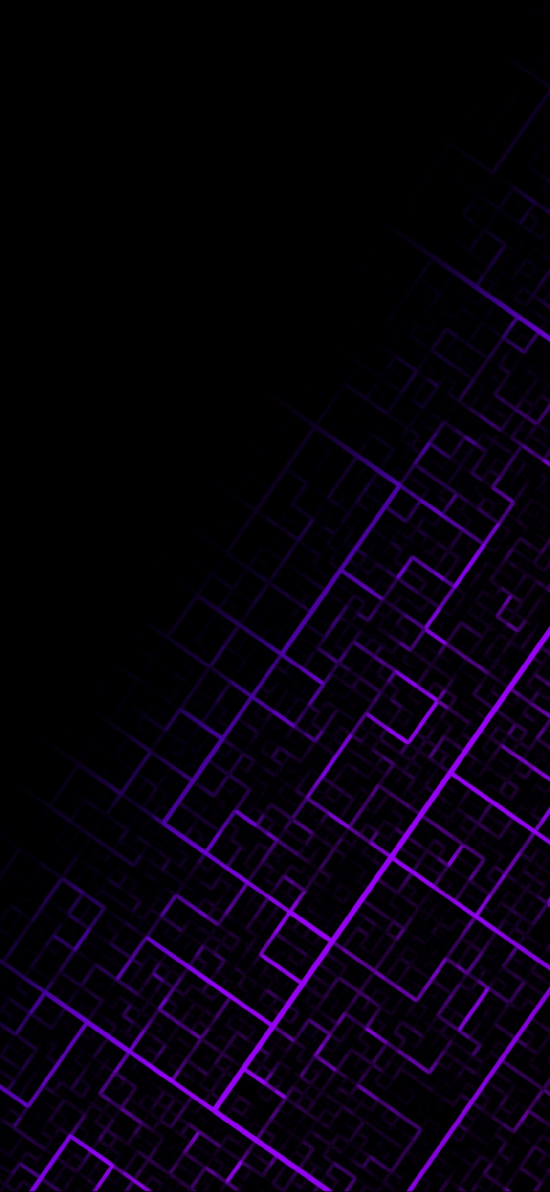 Ilustración Cuadrada Morada y Negra. Wallpaper in 1125x2436 Resolution