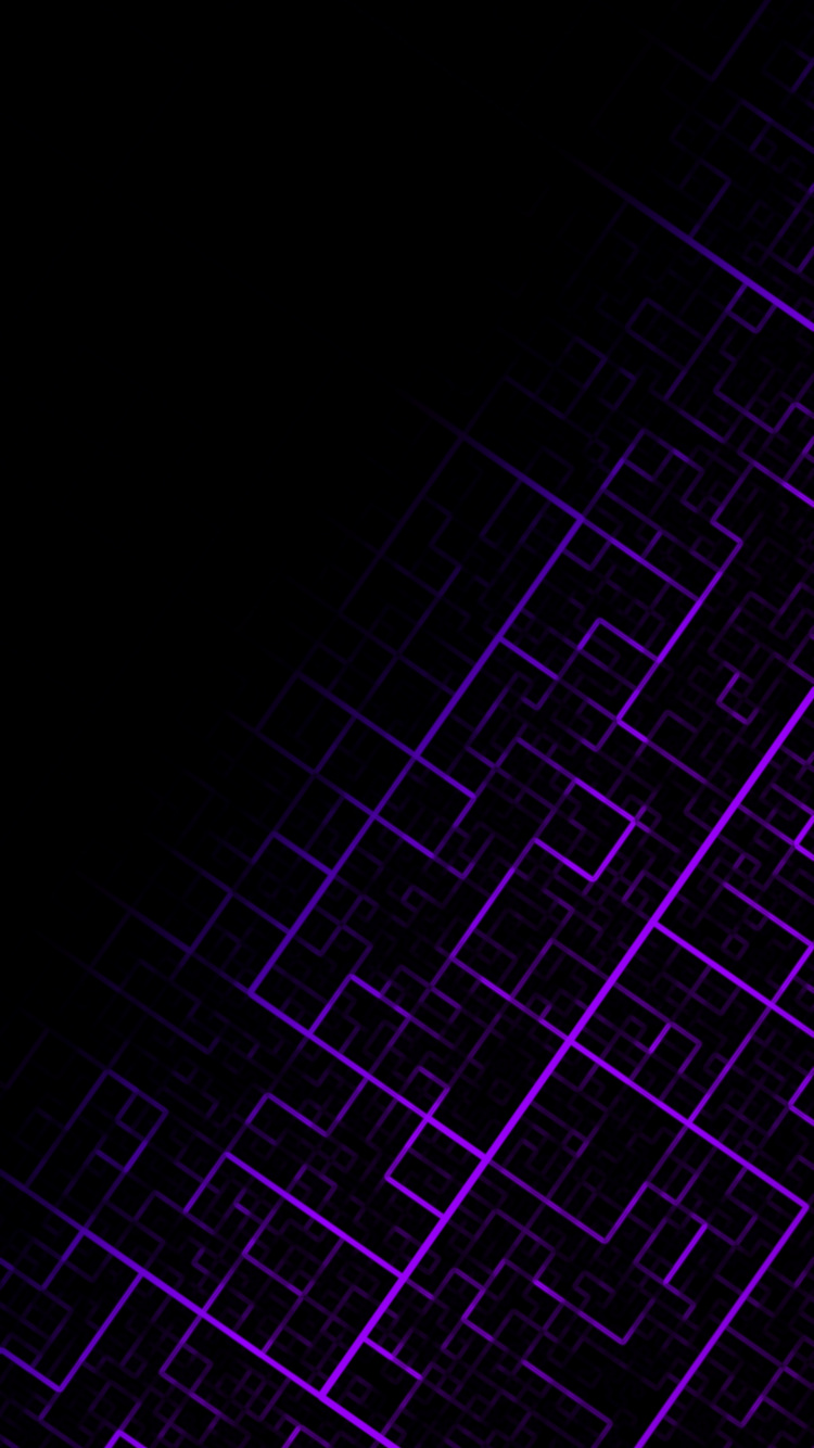 Lila Und Schwarze Quadratische Abbildung. Wallpaper in 750x1334 Resolution